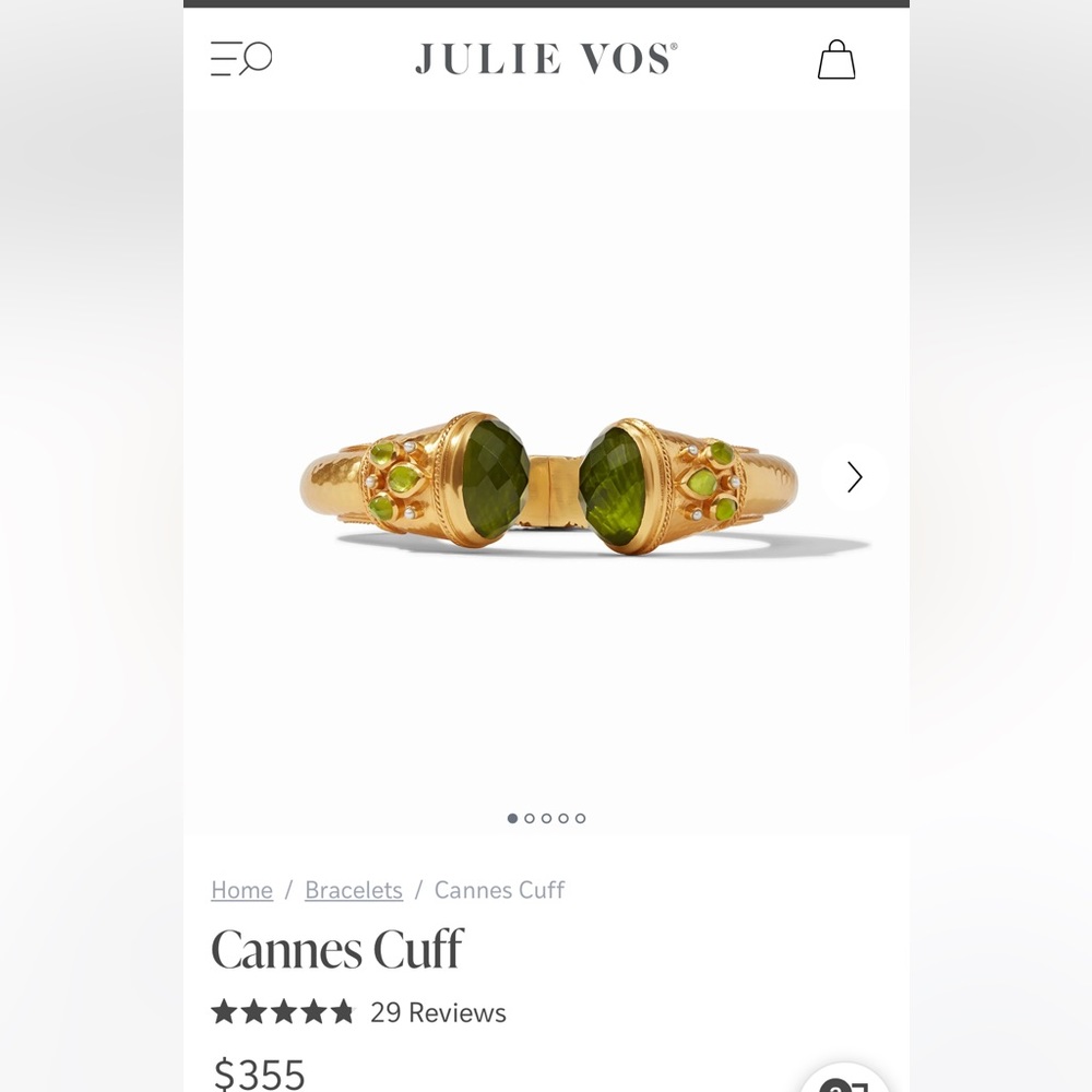 Julie Vos Gold Cuff with Olive Stones and Lime Accents - Picture 5 of 5